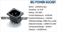 Prise d'alimentation CA IEC 60320 C16 pour connecteur à clipser C15, usage industriel, 3 sorties, 10A