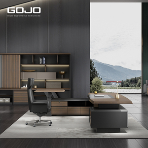 ชุดโต๊ะไม้หรูหราสำหรับสำนักงานผู้บริหารทันสมัยเรียบง่ายพร้อมที่เก็บของสำหรับห้องผู้จัดการและพื้นที่ทำงาน - Product Image 3