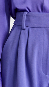 Oem produttore personalizzato Casual a vita alta <span class=keywords><strong>con</strong></span> cerniera a doppia piega <span class=keywords><strong>tasche</strong></span> <span class=keywords><strong>laterali</strong></span> a gamba larga <span class=keywords><strong>pantaloni</strong></span> da donna - Product Image 5