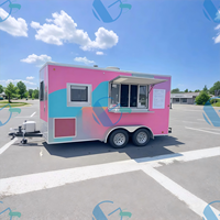 Camion remorque remorquable OEM avec cuisine mobile pour snacks, pizza, burgers, tacos, poulet frit, hot dogs, aliments fraîchement grillés