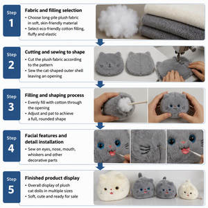 Peluche Rettangolare <span class=keywords><strong>Super</strong></span> Morbido Bianco e Grigio a Forma di Gatto con Funzione Antistress, Regalo di Compleanno - Product Image 4