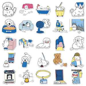 50 autocollants originaux <span class=keywords><strong>de</strong></span> chiens dessinés à la main, motif chiot amusant en train <span class=keywords><strong>de</strong></span> faire la bizarrerie à la maison, pour fournitures pour animaux <span class=keywords><strong>de</strong></span> compagnie et boîtes <span class=keywords><strong>de</strong></span> rangement - Vente chaude - Product Image 4