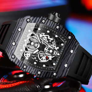 Orologio da uomo Binbond 8577 B8577 alla moda con quadrante tonneau, cinturino in silicone, movimento al quarzo, impermeabile, luminoso, con datario e luce notturna. - Product Image 4