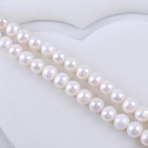 Zhuji Wholesale Natural Freshwater Pearl <b>String</b> 10-11mm Punch Loose Beads for DIY Necklace or <b>Bracelet</b> Material - Product Image 1