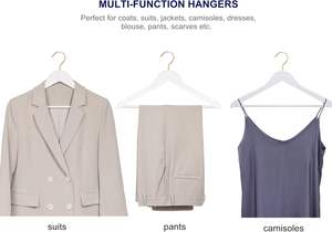 Wholesale Custom LOGO Solid Wooden <b>Hangers</b> Pants <b>Trousers</b> Coat White Shirt Rod Wooden <b>Hangers</b> with Rod - Product Image 5