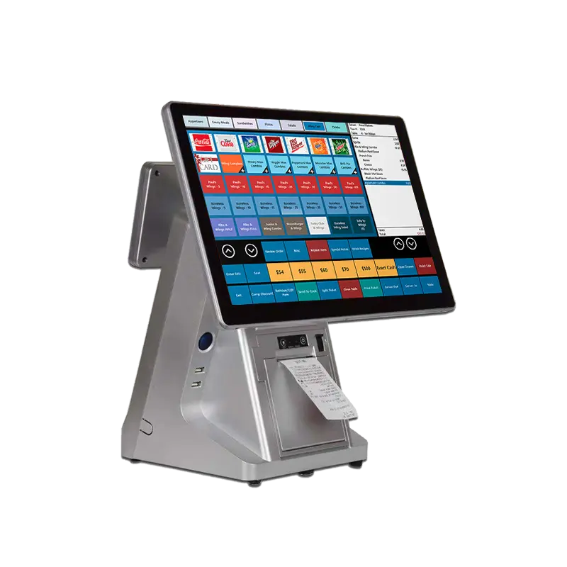 15inch supermarket sistema billing software till machine cash register top pos machine price point of sale system with printer