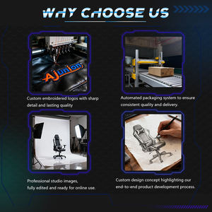 AJUNION kursi balap komputer ergonomis, penyangga Lumbar dengan busa Gel pendingin sandaran kepala bingkai baja - Product Image 4