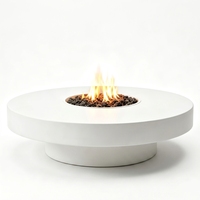 ECOTOUGE Ensemble de table de foyer au propane 2 pièces avec couvercle de réservoir, table de feu en acier 50 000 BTU, couvercle résistant aux intempéries, pierres de lave