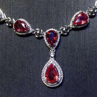 Bijoux en pierres précieuses 18k, or saoudien, afrique du sud, vrai diamant, 3,8 carats, pendentif rouge, non chauffant, naturel