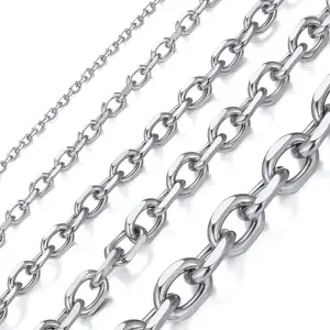 Stainless Steel Crossed Cable Chain For Pendant Necklaces Charm bracelets Chain Link Necklace Jewelry Findings