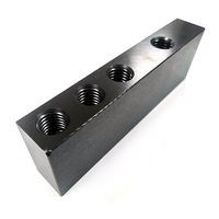 Collecteurs hydrauliques et pneumatiques anodisés en noir usinés CNC personnalisés pour les systèmes d'air en aluminium et les solutions en acier inoxydable