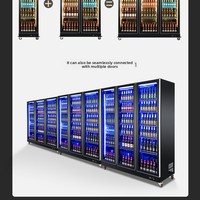 Réfrigérateur à boissons avec dégivrage automatique, porte vitrée, double porte, pour bar, restaurant, café