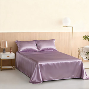 Ensemble de literie en soie de style européen populaire, ensemble de linge de lit simple et moderne de couleur unie - Product Image 1