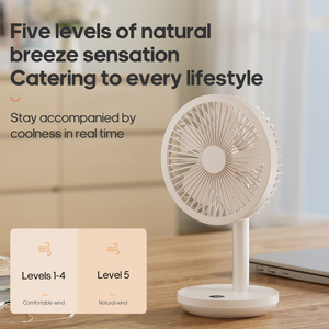 <span class=keywords><strong>Ventilador</strong></span> de Mesa Oscilante Inteligente Portátil, <span class=keywords><strong>Ventilador</strong></span> Recargable de 5 Velocidades, 4000 mAh, <span class=keywords><strong>Silencioso</strong></span>, con Ángulo Ajustable, para Oficina en Casa - Product Image 3