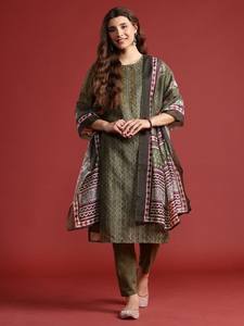 Kurta regular estampado con pantalones y Dupatta - Product Image 3