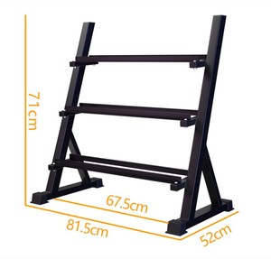 ONESTARSPORTS Black Dumbbell Rack 3 Gym Plates Stand Fitness Equipment <strong>Weight</strong> Lifting <strong>Storage</strong> - Product Image 2