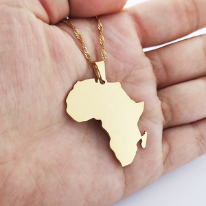 Golden Ethiopia Phác Thảo Bản Đồ Châu Phi Với Trái Tim Quốc Gia Của Vòng Cổ Bản Đồ Nam Phi - Product Image 6