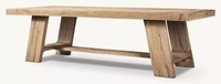 Mesa de Comedor Rectangular de Madera de Roble con Pedestal Estilo Rústico Antiguo de Alta Calidad a Precio de Fábrica