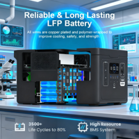 Station d'alimentation portable 10 kWh 20 kWh LiFePO4 Panneau solaire Onde sinusoïdale pure Étanche 220V Lampe de poche Démarreur de voiture Compresseur d'air