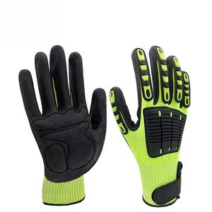 Guantes DE TRABAJO antideslizantes antiimpacto TPR Premium con cierre de muñeca con <span class=keywords><strong>velcro</strong></span> para seguridad en operaciones mecánicas - Product Image 1