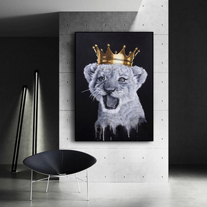 Poster di Animali Carini con Leone Re e Regina, <span class=keywords><strong>Quadri</strong></span> e Stampe su Tela per Decorazione della Stanza dei Bambini - Product Image 2