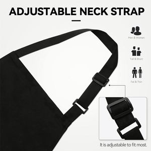 Wholesale Custom Logo Design Sleeveless Bib Colorful Polyester <b>Kitchen</b> Cooking BBQ Chef <b>Apron</b> Waterproof Sublimation Black - Product Image 3