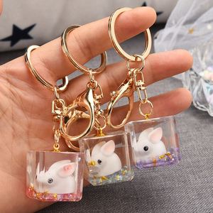 Creative Milk Bottle Animal Doll Liquid Keychain Cute Flowing Quicksand Rabbit <b>Key</b> <b>Chain</b> - Product Image 2