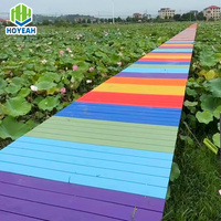 WPC platelage extérieur co-extrusion composite deck board anti-fading arc-en-ciel imperméable wpc flooring outdoor pool deck