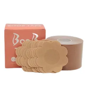 10cm*5m Boob Tape Elastic Tape With Breathable Silicone Cohesive Bandage For Nipple Cover And Sagging Correction