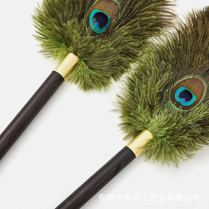 Plumeau en plumes de paon Siyu 30-45 cm, outil de nettoyage décoratif fait main - Product Image 3