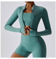 2023 3 pièces grande taille veste + Leggings + soutien-gorge de sport Yoga ensemble athlétique vêtements de sport Fitness vêtements de sport vêtements d'entraînement pour les femmes