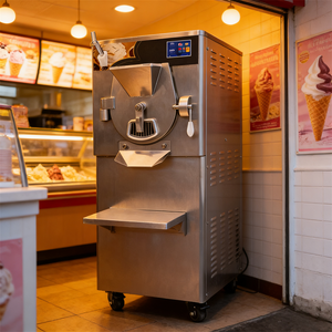 Machine à crème glacée au lait Mayhope 72L/H en acier inoxydable 304, multifonctionnelle, réglable, avec système de refroidissement par eau et fonction de congélation par lots. - Product Image 1