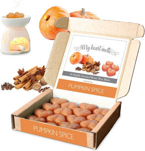 Logo personalizzato Mini a forma di cuore di cera di soia pastiglie profumate di zucca cera si scioglie con scatola all'ingrosso candele - Product Image 1