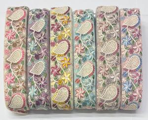 Manufacturer Wholesale Beautiful Design Embroidery Lace Trim with <b>Sequins</b> Hot Sale Good in Stock - Product Image 1