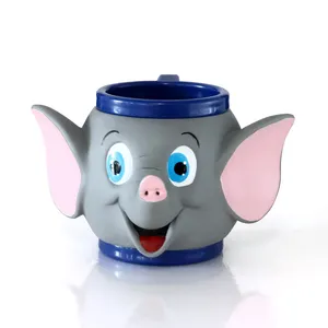 Wieder verwendbare kunden spezifische Tazas 3d Design Plastik Cartoon Spielzeug Eis becher für Kinder