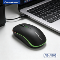 Souris de jeu sans fil compacte à capteur optique LED rechargeable, batterie 500 mAh, transmission 2,4 GHz sur 10 mètres, en stock