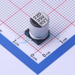 Condensador electrolítico de aluminio RVT220UF35V67RV0024 220uF 35V 10x12 5mm 67mm Espaciado de plomo 2000 horas 105C Alta confiabilidad - Product Image 1