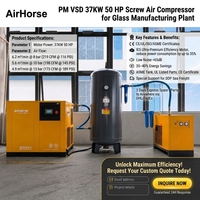 Compresseur d'air à vis à aimant permanent Airhorse 7,5 kW/15 kW VSD, faible bruit, économie d'énergie, compresseur industriel