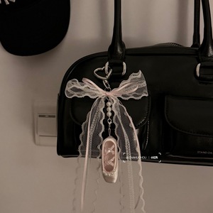 Llavero <span class=keywords><strong>de</strong></span> satén rosa coreano con diseño <span class=keywords><strong>de</strong></span> zapatilla <span class=keywords><strong>de</strong></span> <span class=keywords><strong>ballet</strong></span>, colgante <span class=keywords><strong>de</strong></span> joyería para boda con anilla <span class=keywords><strong>de</strong></span> aleación y cuentas - Product Image 5