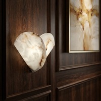Applique murale en albâtre LED en métal et pierre de marbre pour chambre et salle de bain