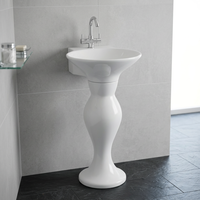 Vasque sur pied en céramique blanche en forme de dauphin Vistaar, design moderne pour hôpital, maison, salle de bain, articles sanitaires