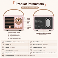 Gadget Elektronik Hadiah Natal 2026 Speaker Nirkabel Portabel Retro Bergaya Vintage Isi Ulang dengan Pegangan Grosir Kustom