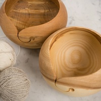 Bol à laine en bois d'érable, support de rangement pour laine, panier rond avec trous, bols à laine en bois pour le tricot à la main