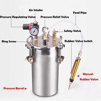 Yollex 5L Acier Inoxydable Seau Poignée Colle Dot Distributeur Soupape De Sécurité Réservoir Sous Pression pour Fluide Distribution De Colle Distribution