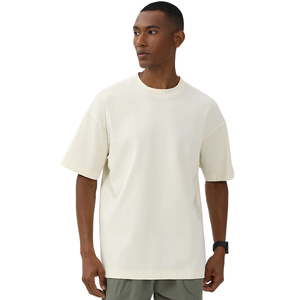 2025 venta al por mayor camiseta lisa Unisex algodón en blanco camiseta de gran tamaño 240G peso pesado logotipo personalizado camiseta para hombres - Product Image 5