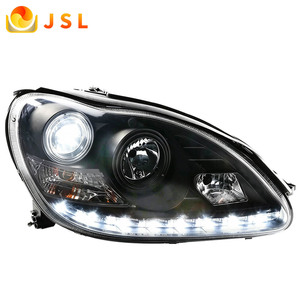 ไฟหน้าแบบ Light Emitting Diode สำหรับรถยนต์ W220 <span class=keywords><strong>ปี</strong></span> 2002 <span class=keywords><strong>2003</strong></span> 2004 2005 รุ่น <span class=keywords><strong>S280</strong></span> S320 S500 S600 พร้อมไฟ DRL แบบ Celestial Eye และเลนส์โปรเจคเตอร์ - Product Image 1