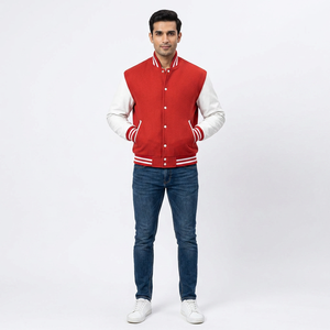 Nueva gran oferta de chaquetas universitarias para hombres y ropa de calle con logotipo personalizado, prendas de vestir con logotipo bordado, chaqueta CollegeBaseballjacket para hombres - Product Image 1