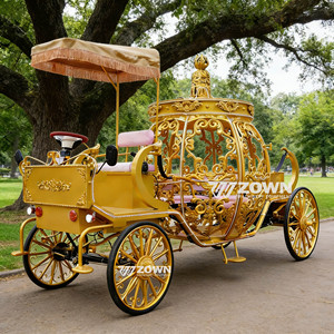 Carruaje Eléctrico Dorado de Cenicienta, 4 Ruedas, Carroza Real para Bodas, con Batería, Frenos Hidráulicos, Tamaño Personalizable - Product Image 5