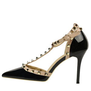 Euro Américaine Sexy Discothèque <span class=keywords><strong>Talon</strong></span> Effilé Chaussure Tête Rivet Creux Stripshoes femmes talons - Product Image 3