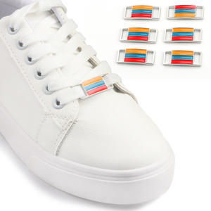 Cordón de Metal de aleación de zinc, diseño personalizado, forma rectangular, Charms para zapatillas - Product Image 2